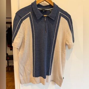 Ted Baker Blue and Cream Polo Shirt